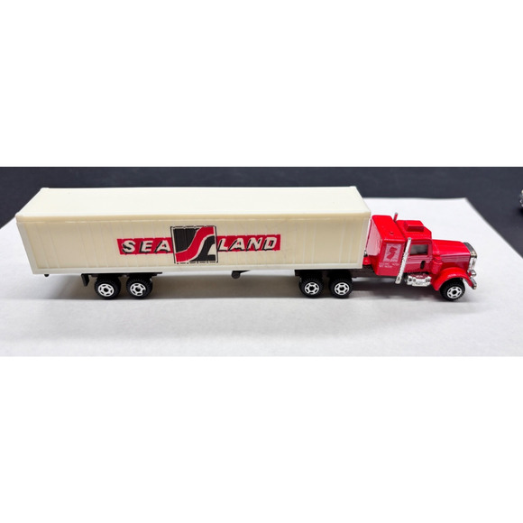 Vintage HO Scale 1/87 Die cast SEALAND SL Semi Truck, Red Tractor Trailer l - Picture 4 of 11